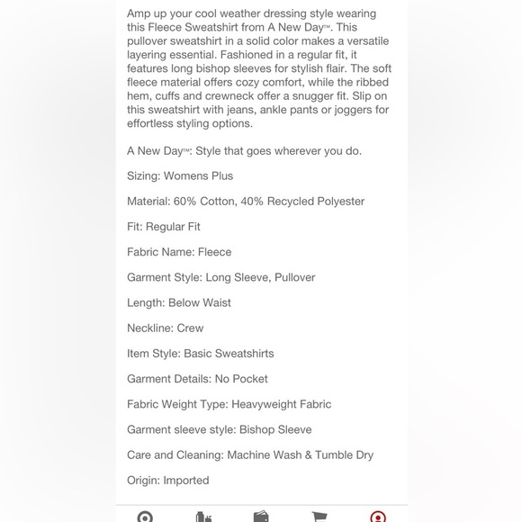 NWT Olive Green Sweatshirt - Picture 3 of 5